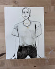 'Madewell Look' 9x12in Original Drawing
