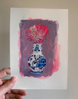 Dahlias in Delft Vase