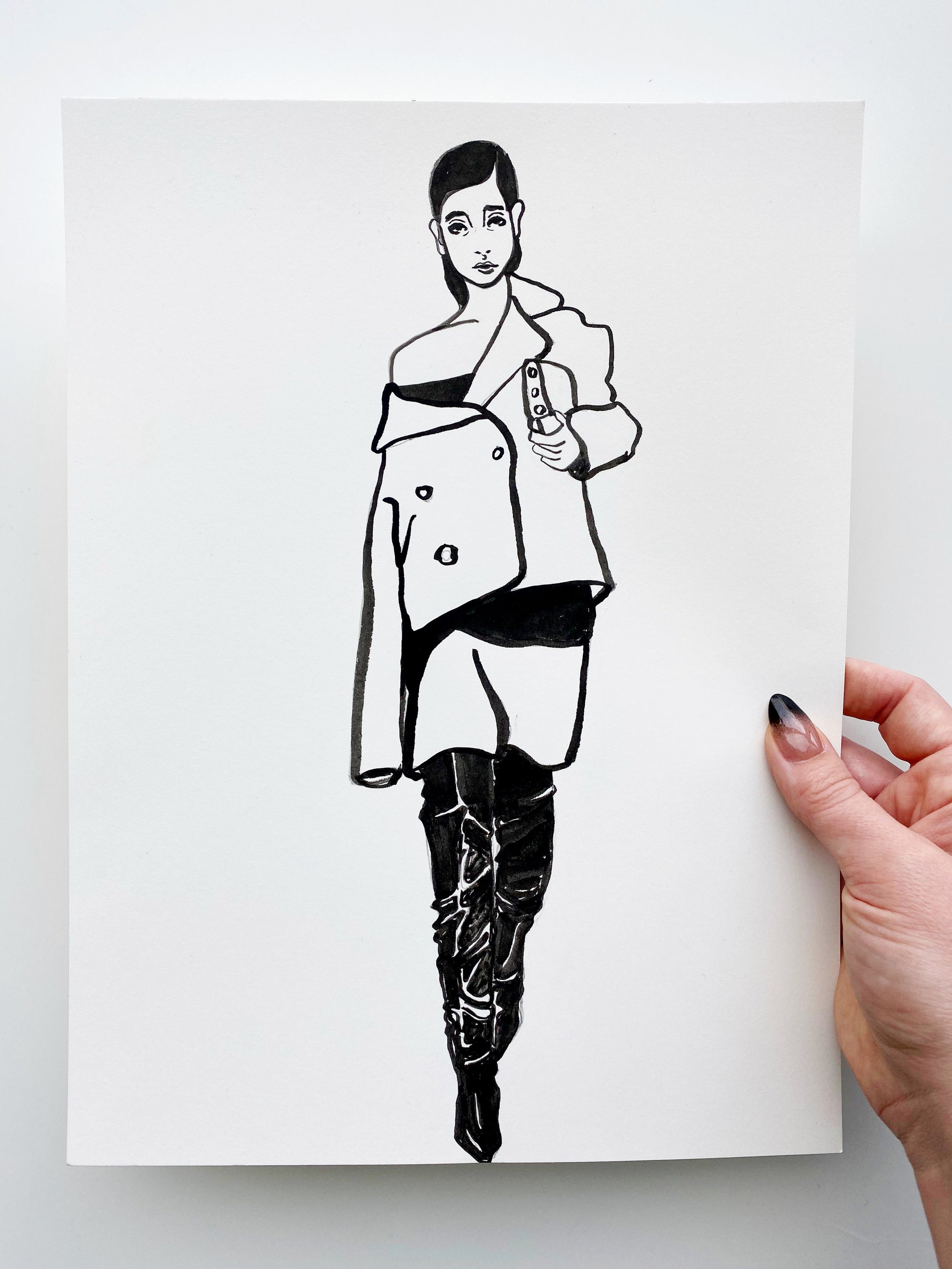'Runway 2' 9x12in Original Drawing
