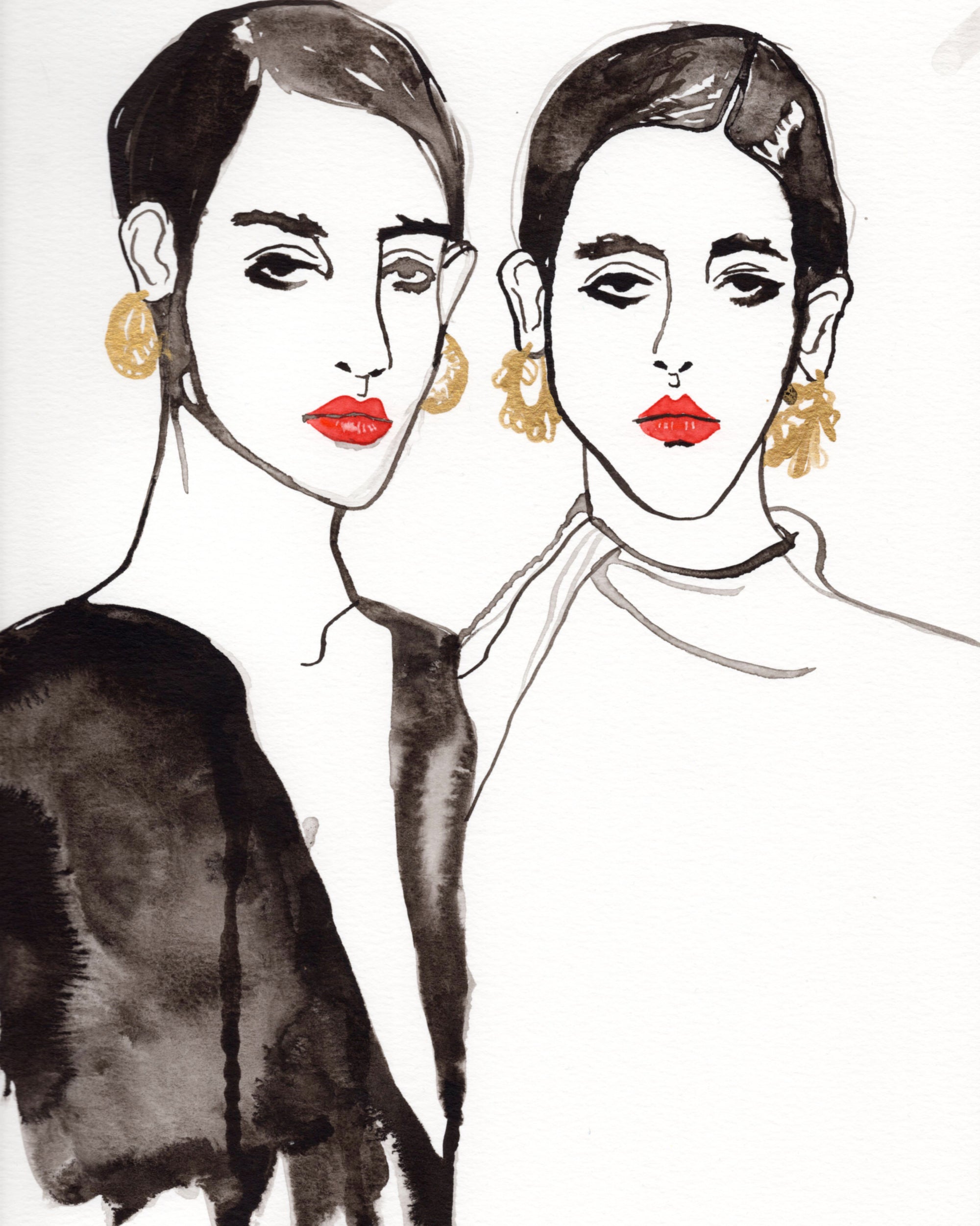 'Well Accessorized' 9x12in Original Drawing