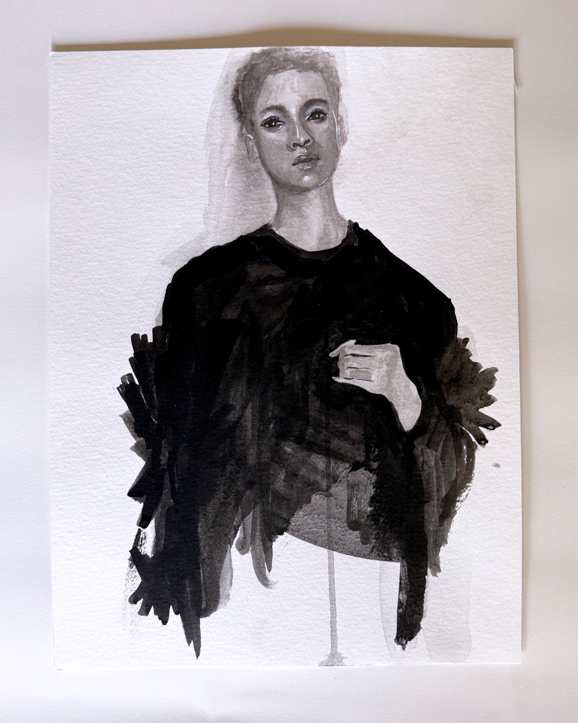 'Fall Sweater' 9x12in Original Drawing
