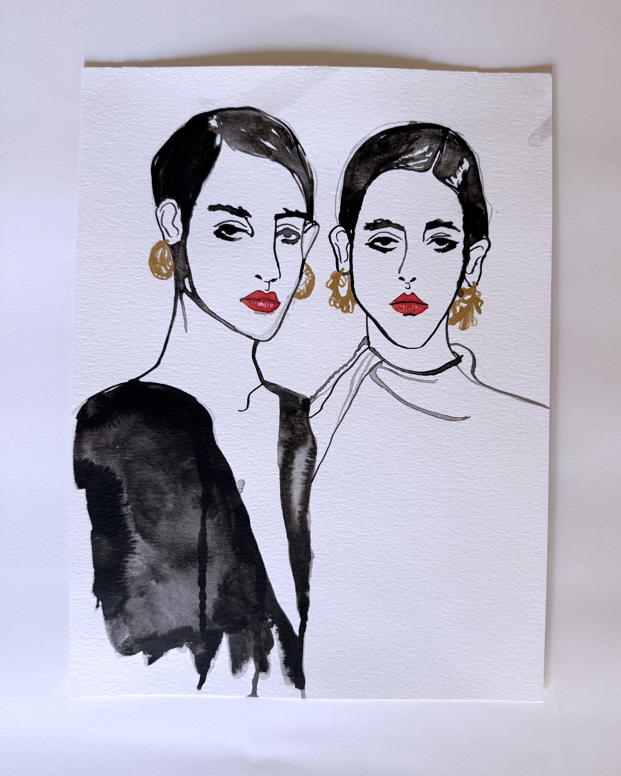 'Well Accessorized' 9x12in Original Drawing